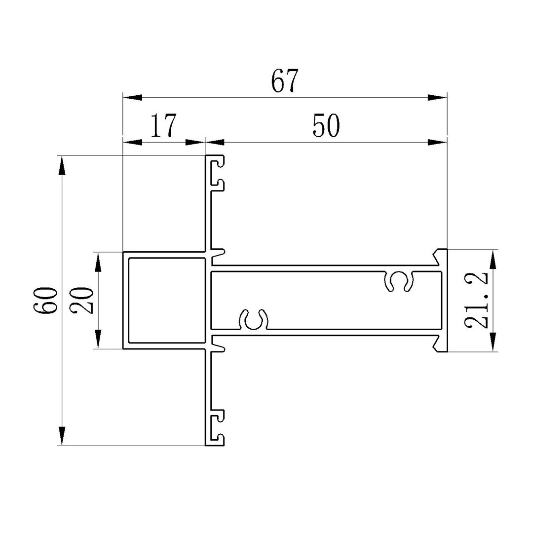 K5012 – CENTER FRAME EXTENDED – Onesky Jaro Aluminum Manufacturing